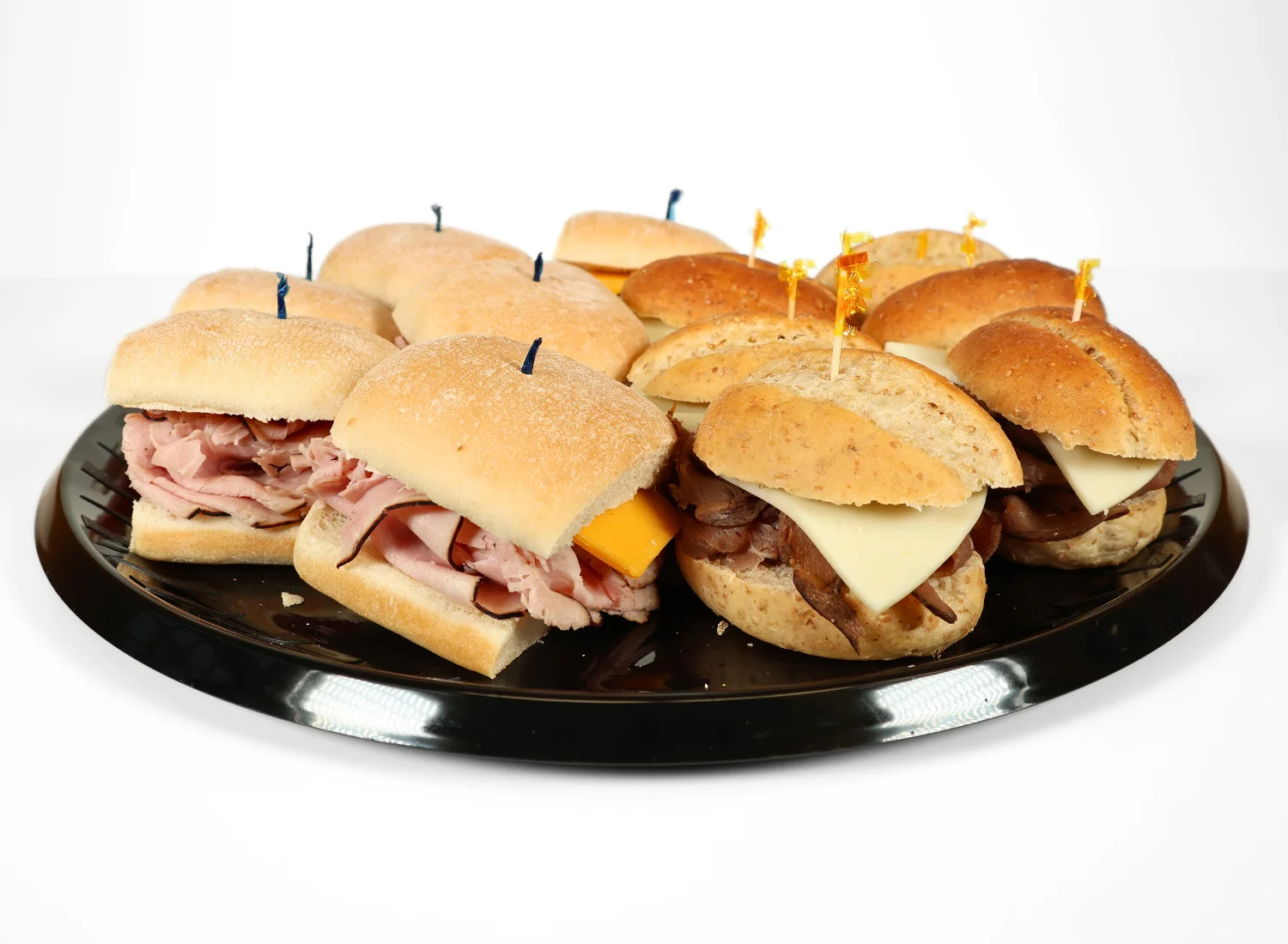 Assorted sliders on a platter for a casual gathering