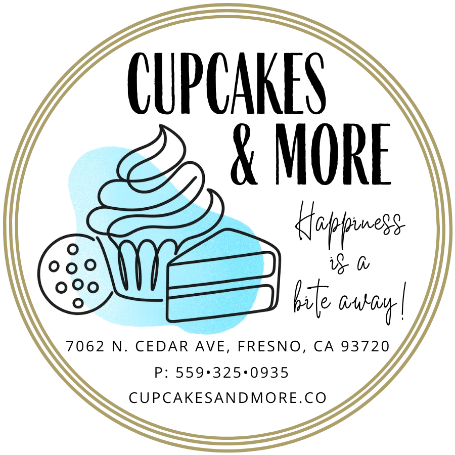 Illustration of a cupcake and slice of cake