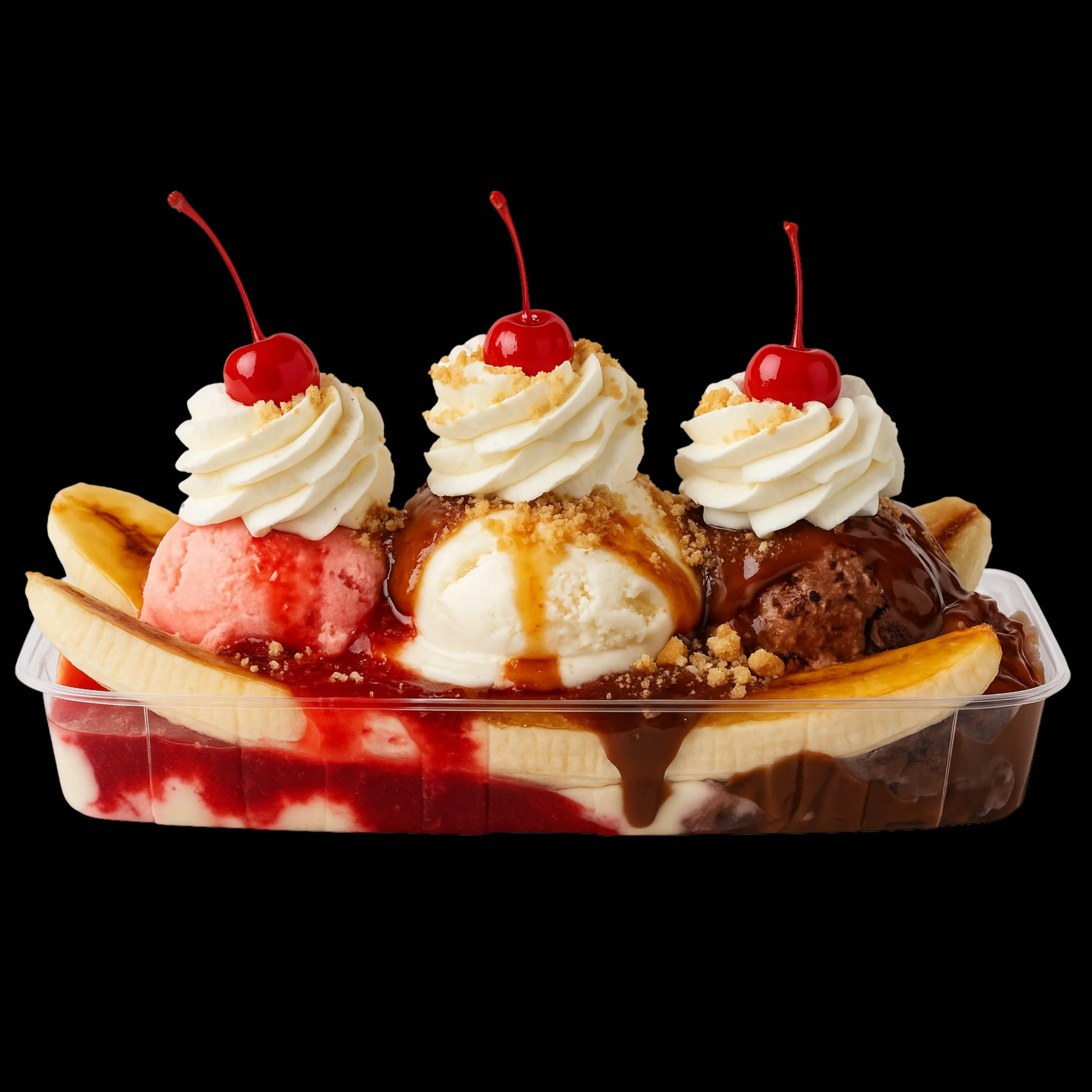 Flamed Banana Split