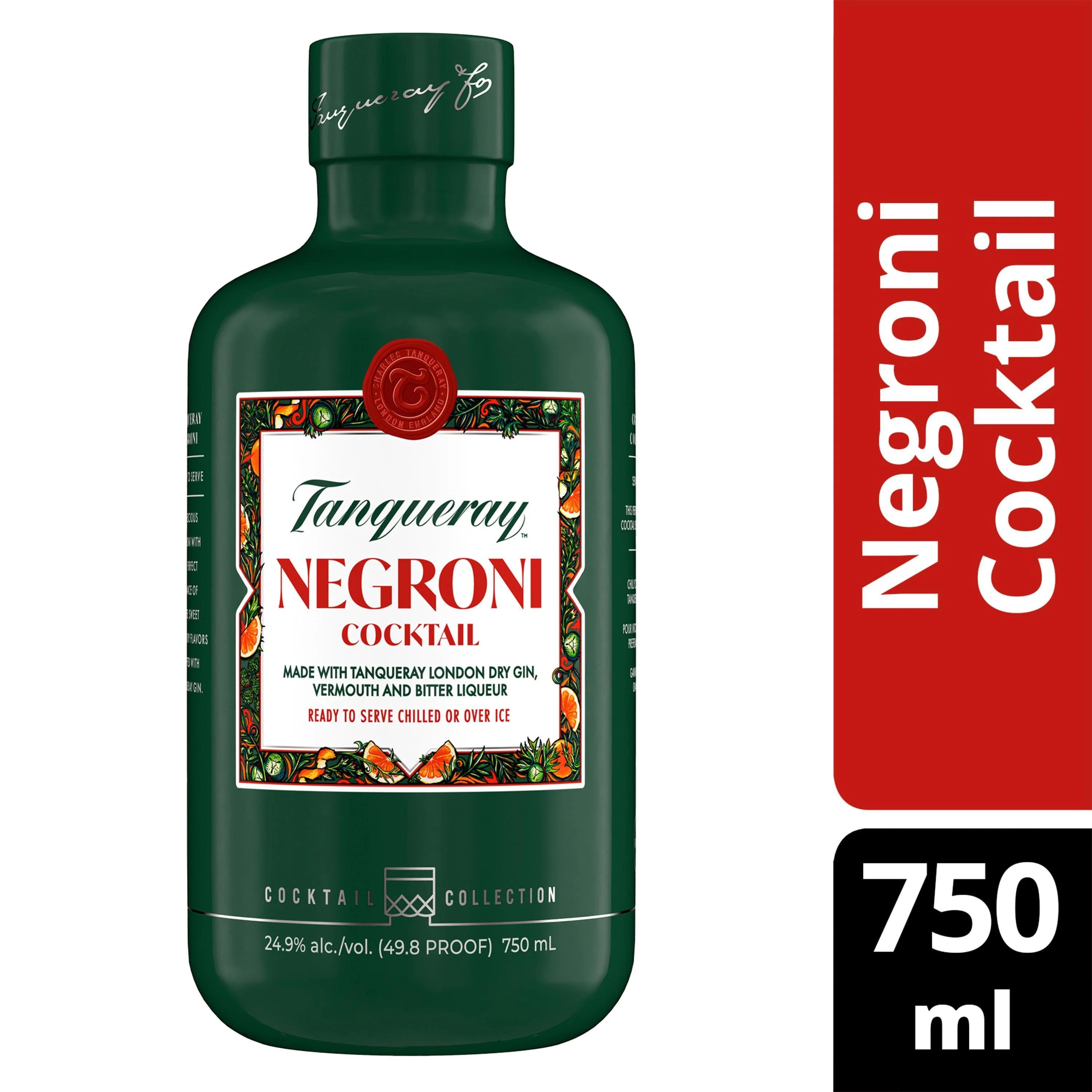 Tanqueray Negroni Cocktail (Made with London Dry Gin), 750 mL, 25% ABV