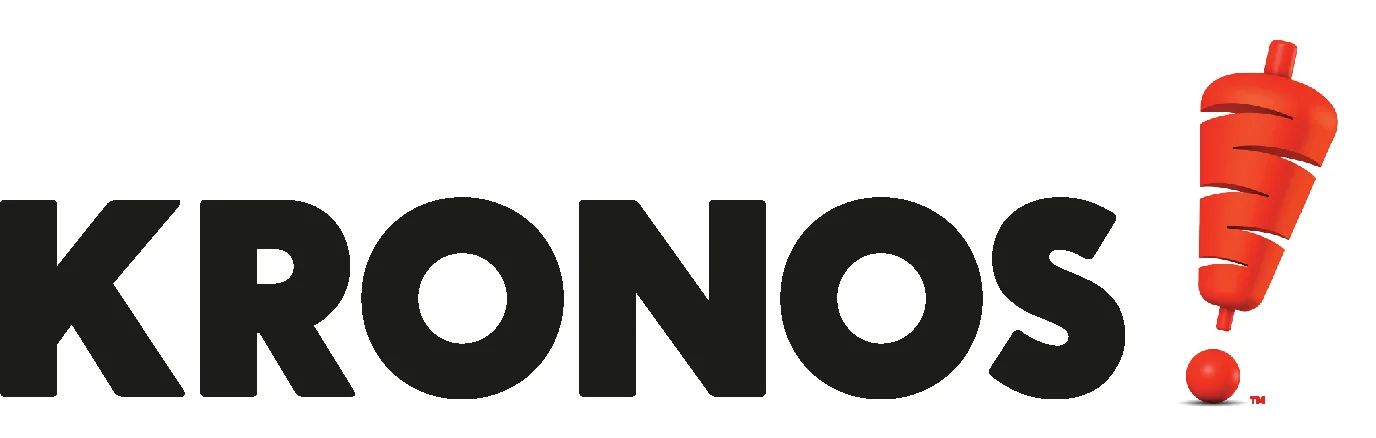 Kronos logo featuring a stylized vertical skewer
