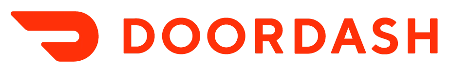 DoorDash logo in bold red and black colors