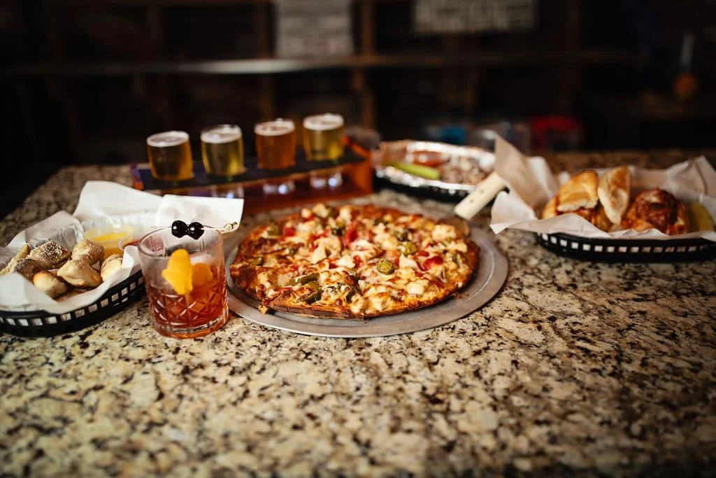 Delicious pepperoni pizza served with craft beers and cocktails