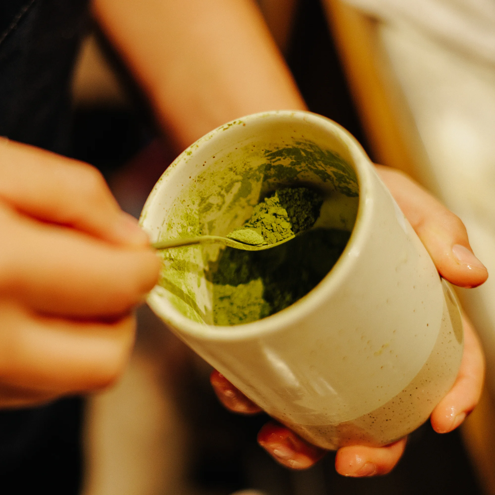 Preparing matcha in a traditional Japanese tea ceremony
