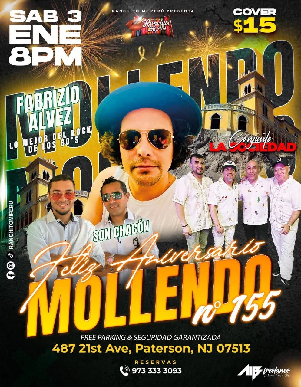 Promotional poster for live music event at Ranchito Mi Perú