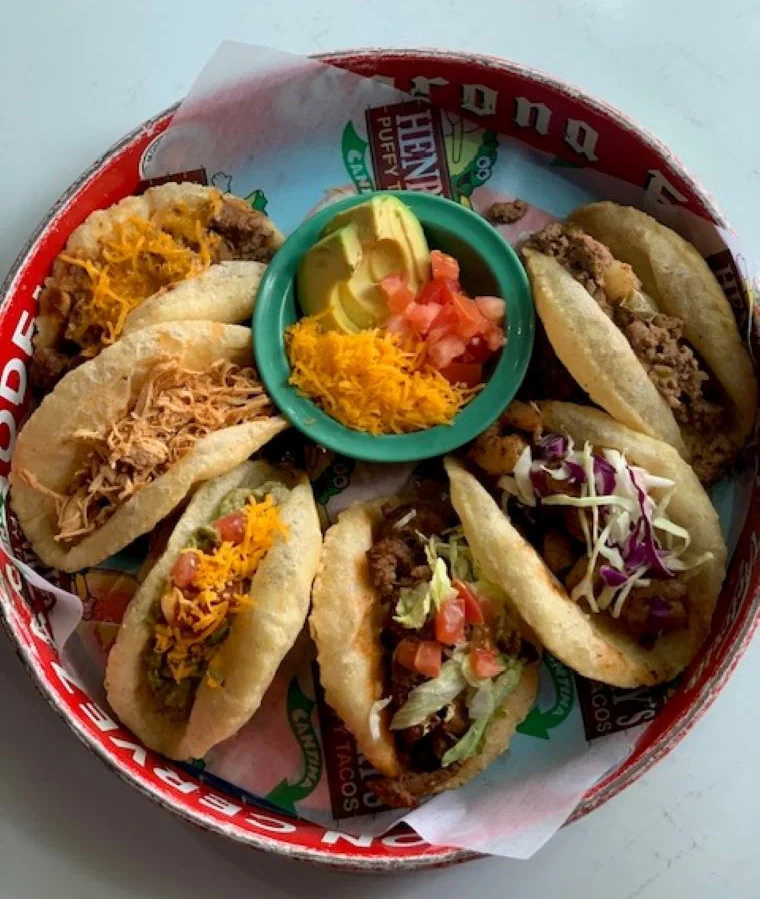 Delicious Mexican taco with beef and toppings