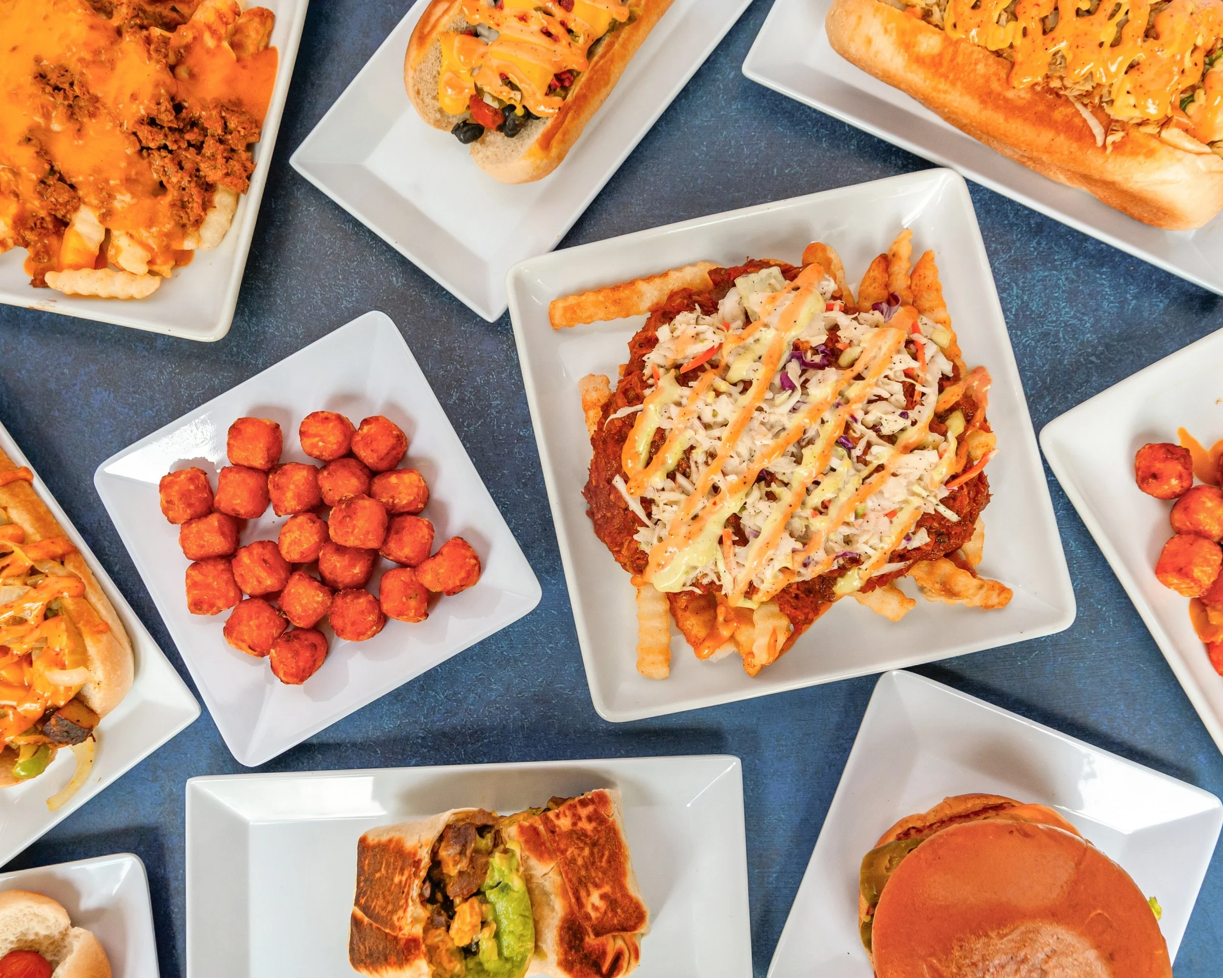 Loaded chili cheese fries with toppings