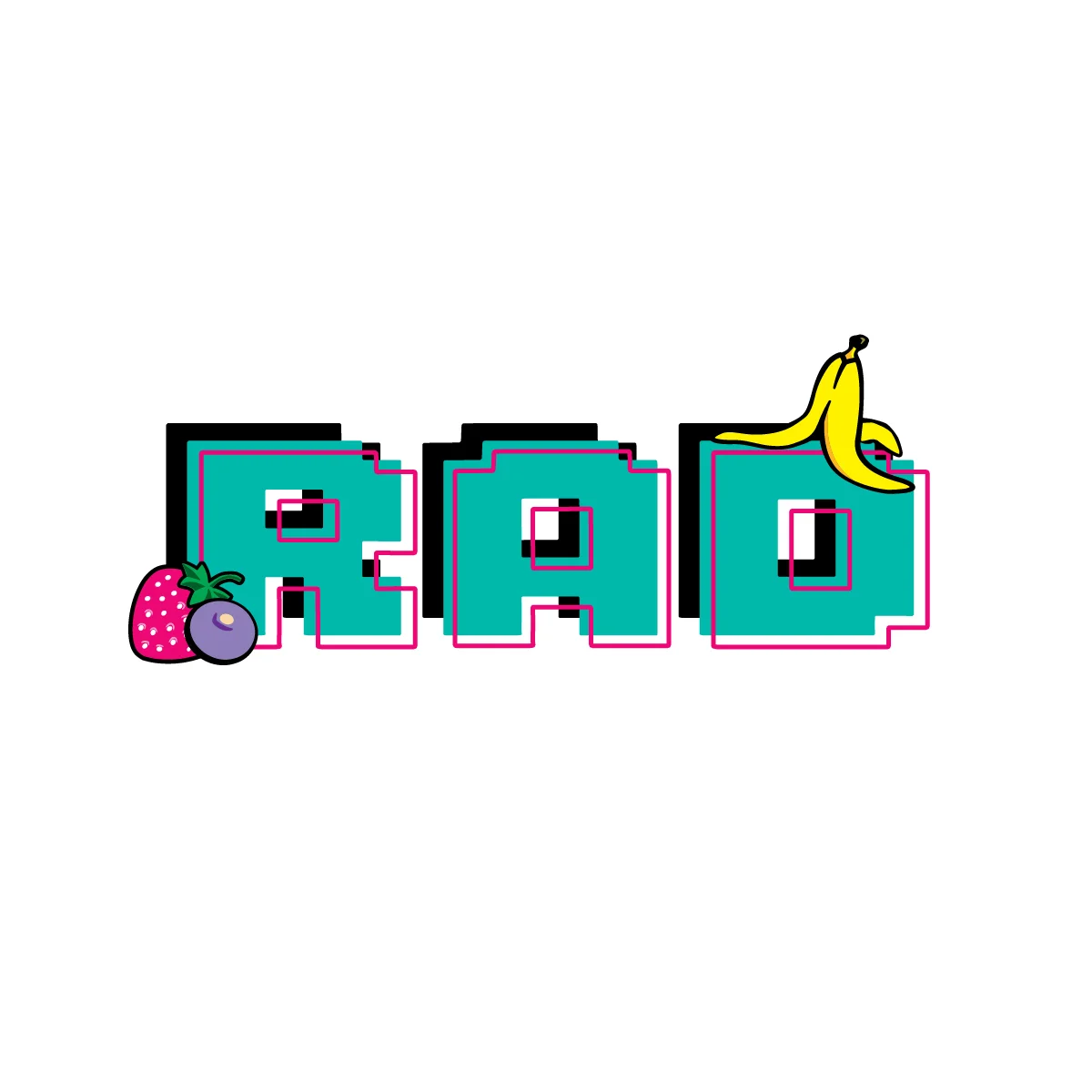 Colorful logo featuring fruits and playful typography