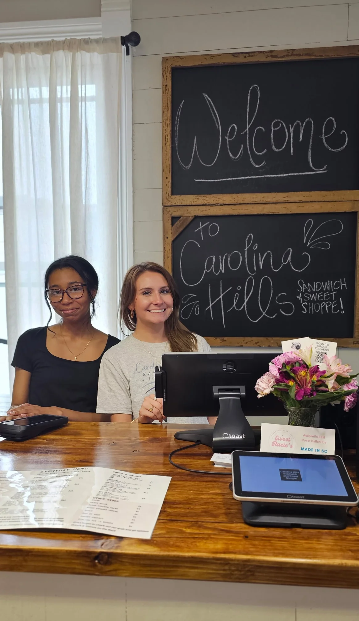Welcoming restaurant staff at Carolina Hills Sandwich Shop