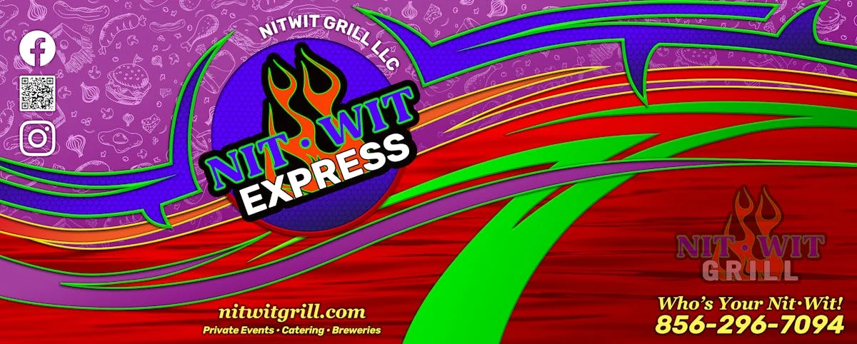 Vibrant promotional graphic for Nit Wit Grill Express