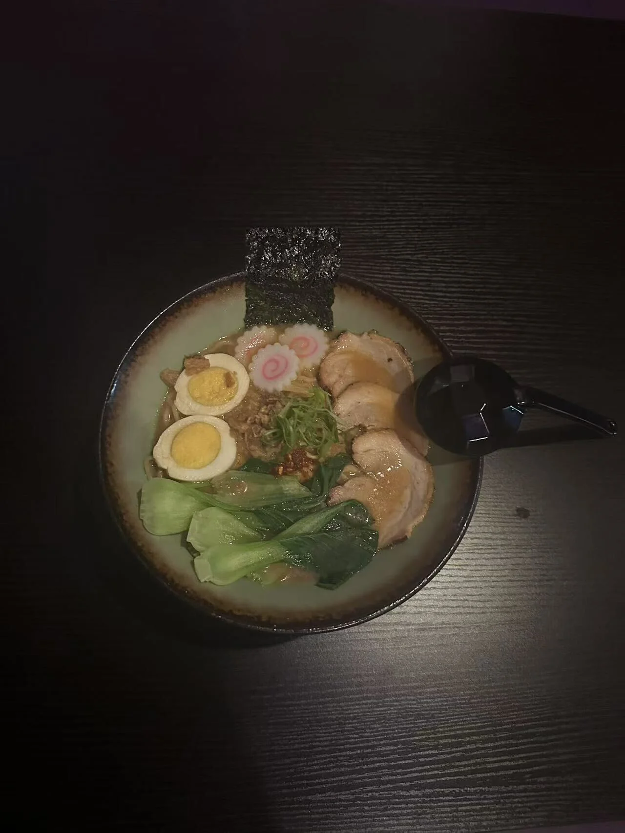 Japanese tonkotsu ramen with soft-boiled egg and chashu pork