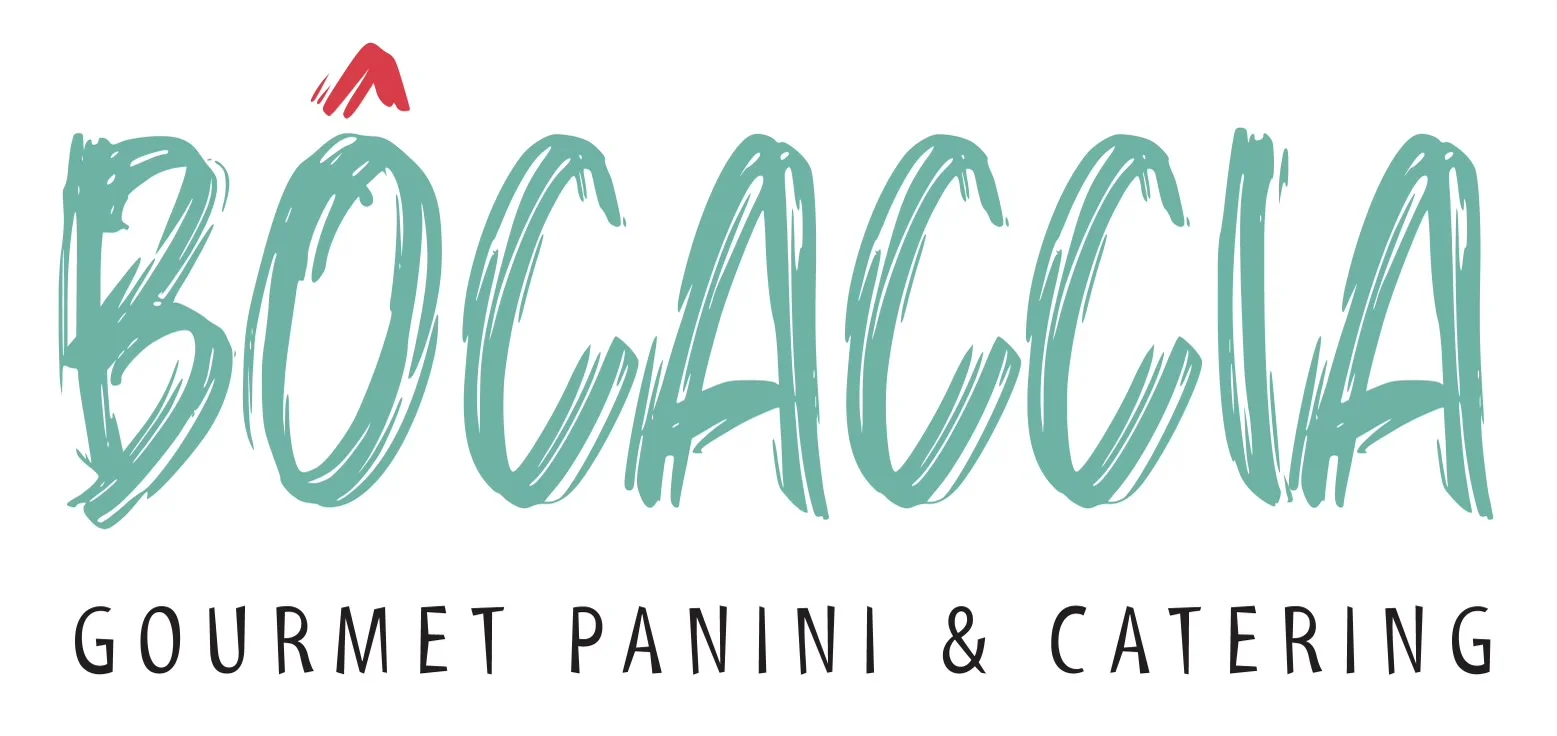 Bocaccia bread logo for gourmet panini and catering business