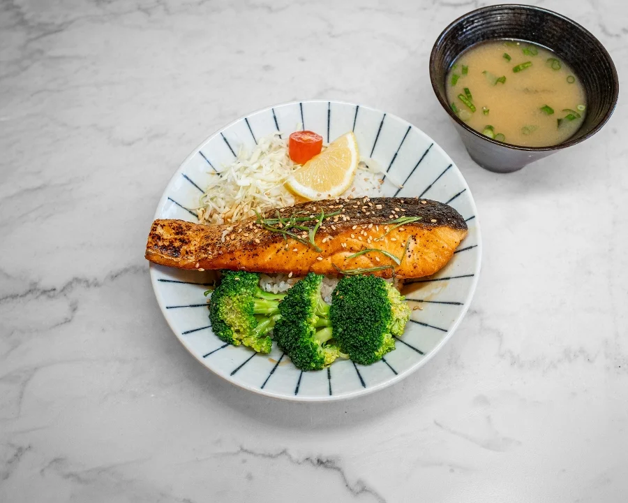 Salmon Teriyaki + Miso Soup