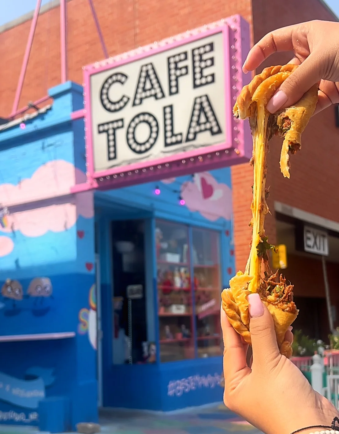 Cheesy quesadilla from Cafe Tola with melted cheese and savory filling