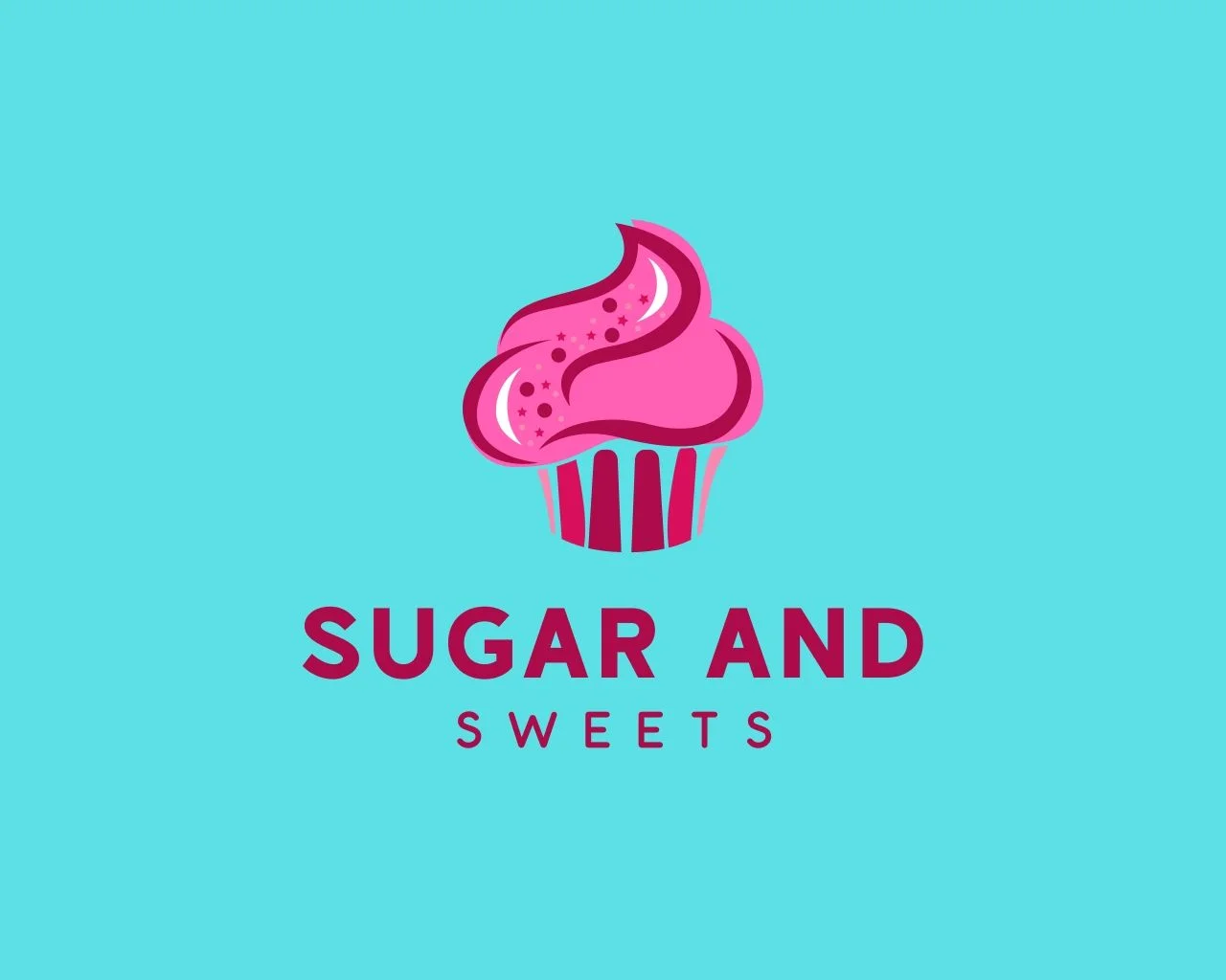 Colorful cupcake logo for a dessert shop