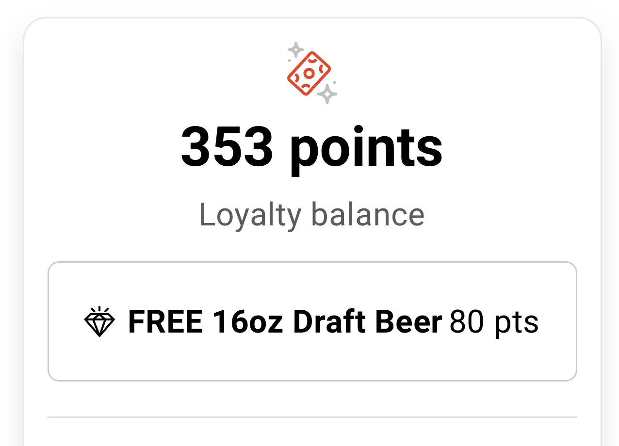 Foxxy Rewards app showing double points during Foxxy Hour