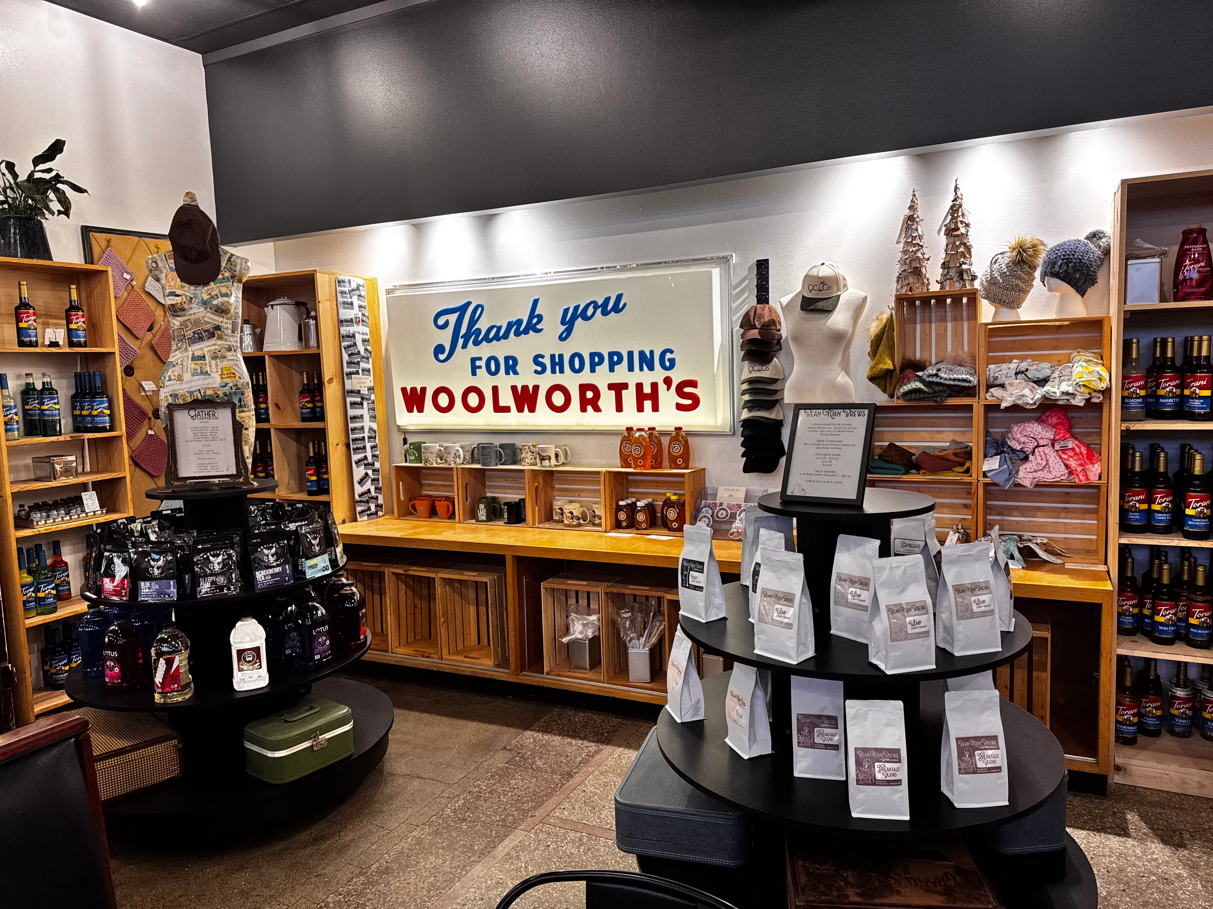 Charming retail space with vintage decor and local products