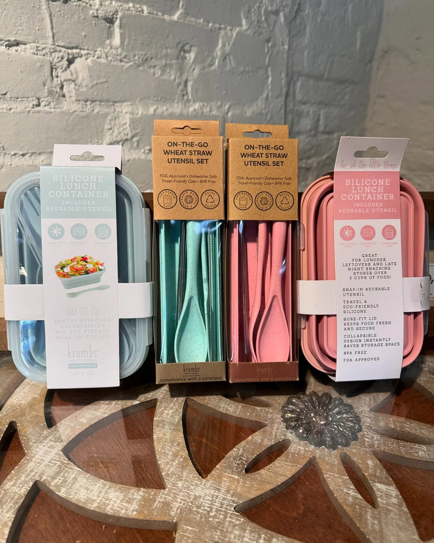 Eco-friendly silicone lunch containers and utensils for on-the-go meals