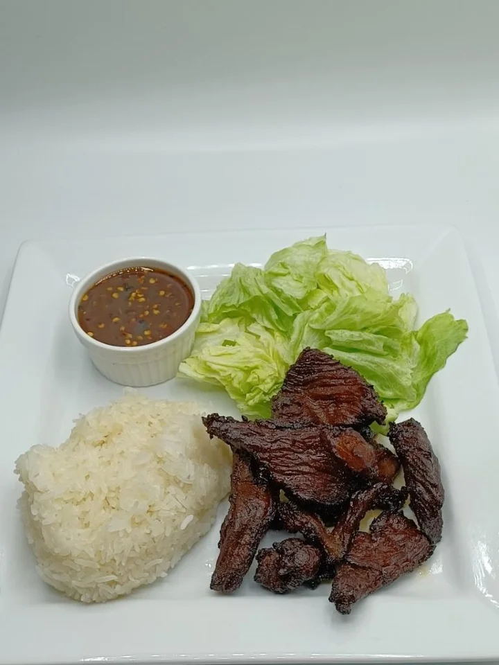 Thai Pork Jerky & Sticky Rice