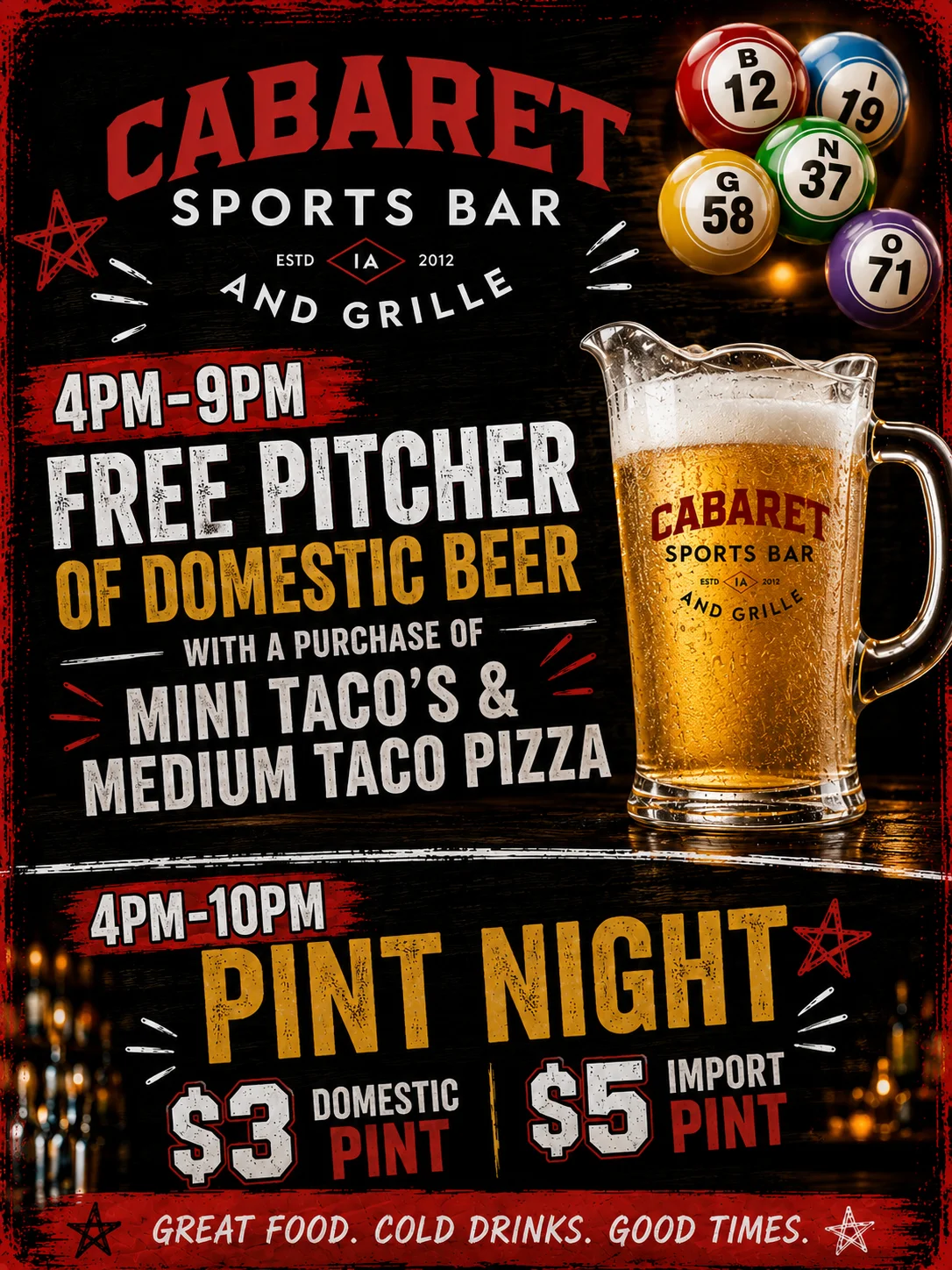 $1 wing night promotion at a sports bar