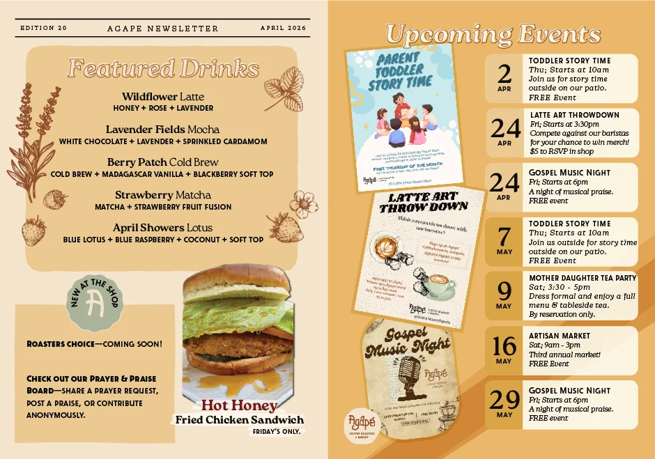 Digital newsletter featuring restaurant promotions and menu highlights