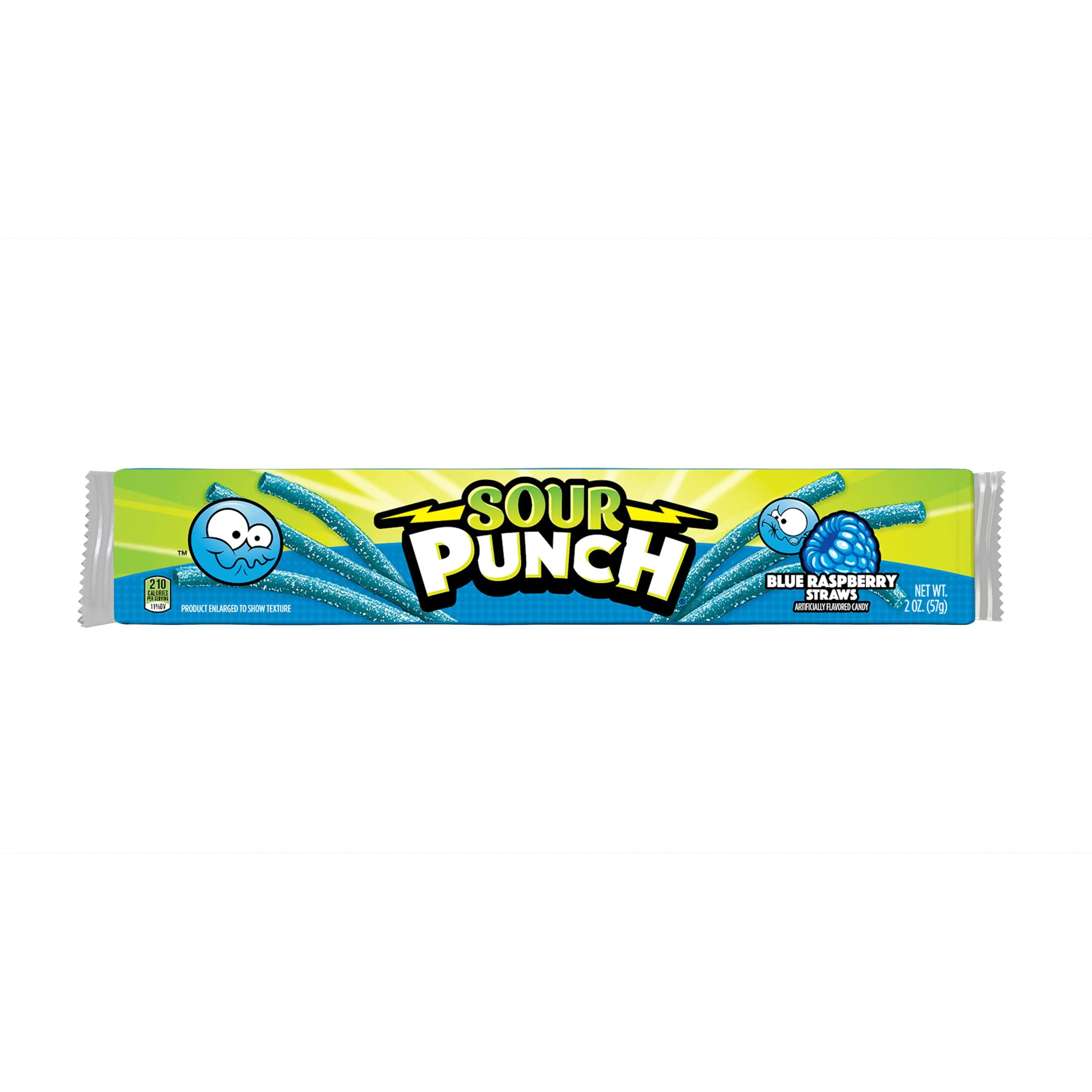 SOUR PUNCH® Straws, Blue Raspberry Chewy Candy, 2 oz Tray