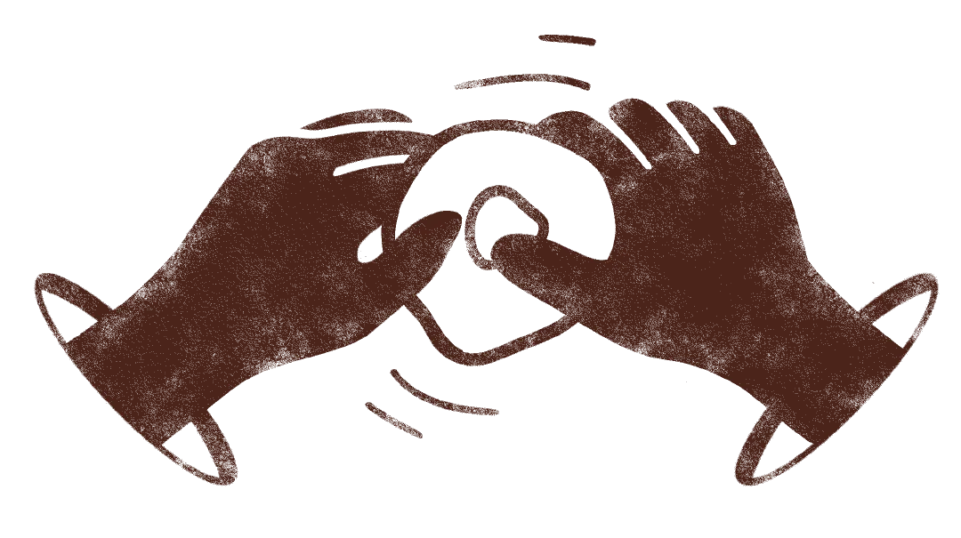 Hands making donut