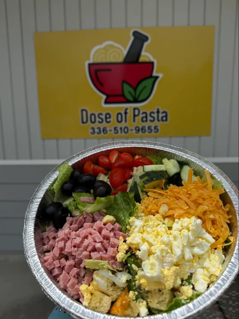 Colorful salad bowl with fresh ingredients from a casual dining restaurant