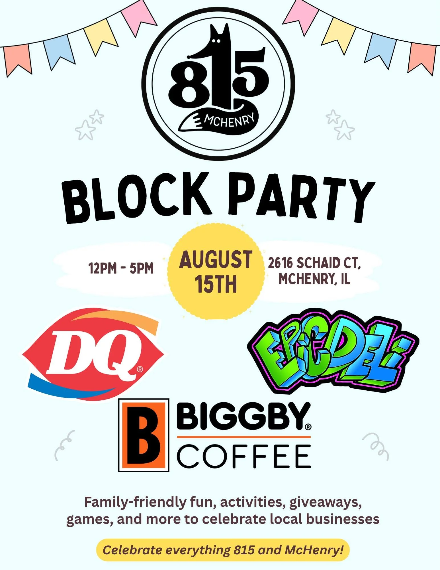 Promotional poster for 815 McHenry Block Party event