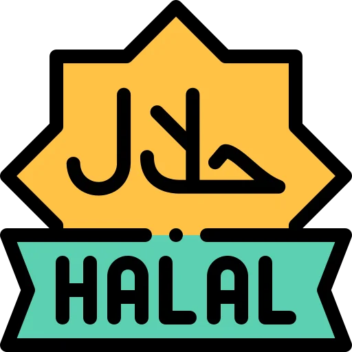 Hala logo representing halal food certification