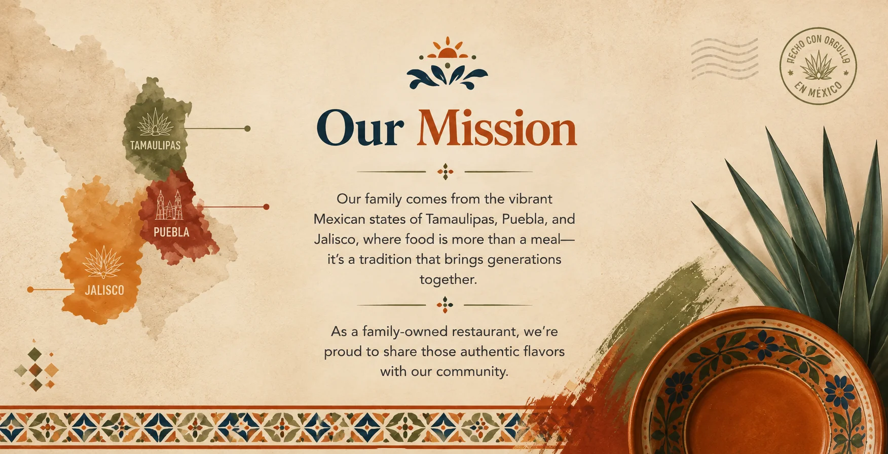 Mission statement of a family-owned Mexican restaurant