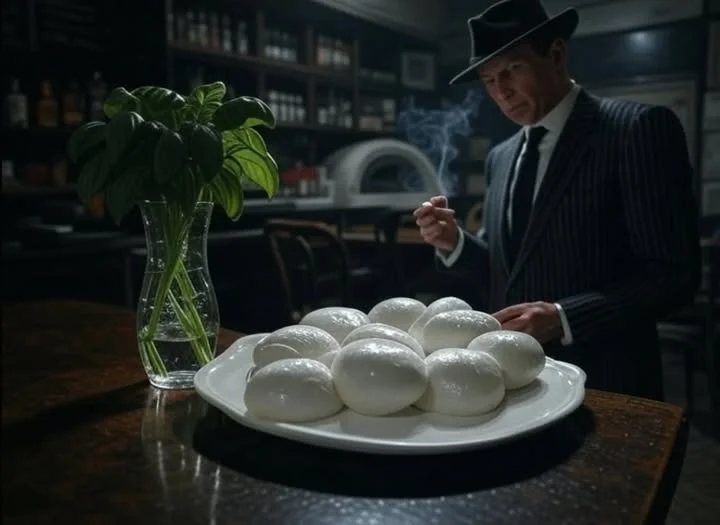 Plate of Chinese bao buns in a dimly lit restaurant