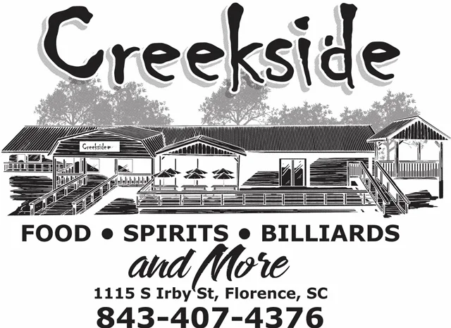 Exterior view of Creekside restaurant in Florence, SC