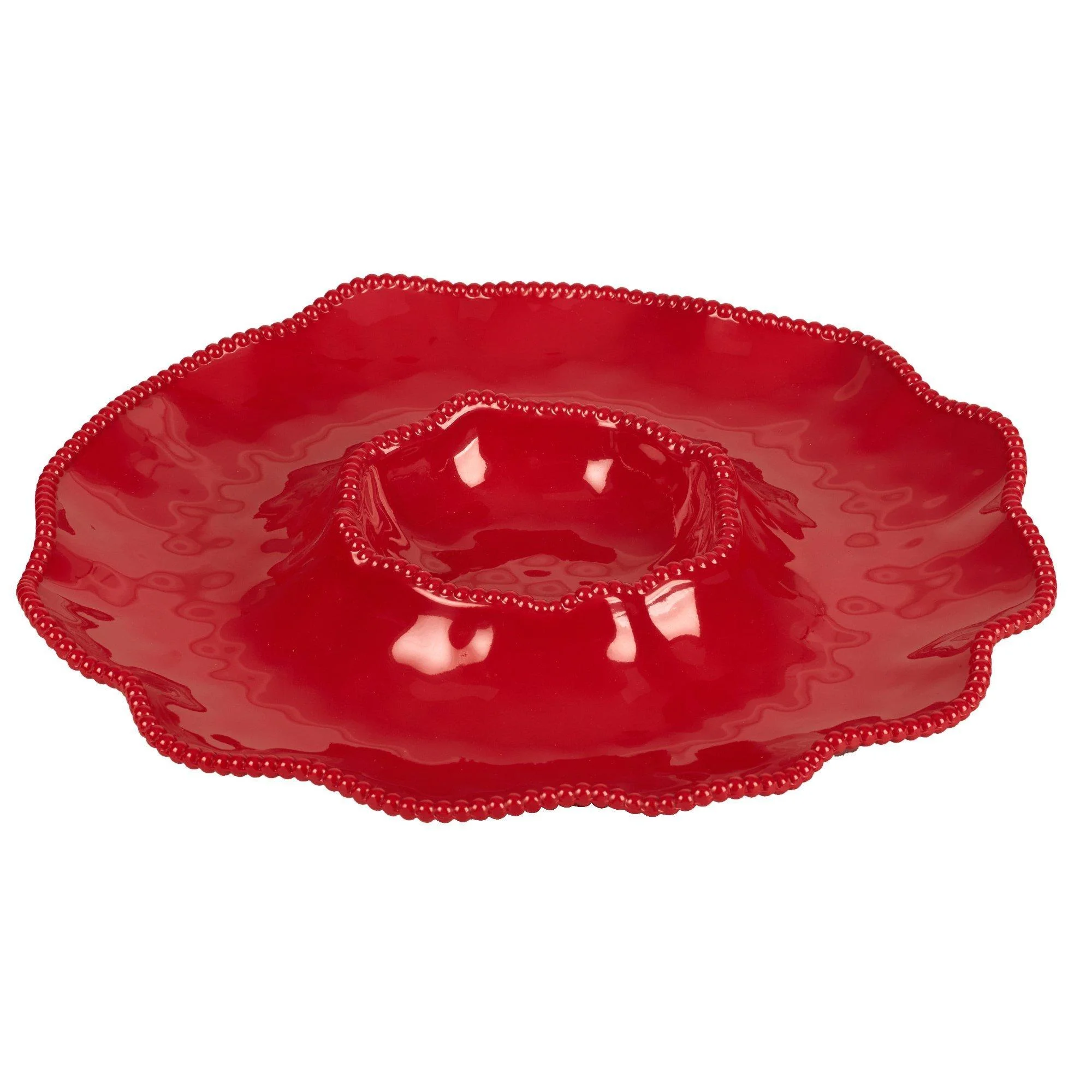 Certified International Red Chip & Dip Bowl