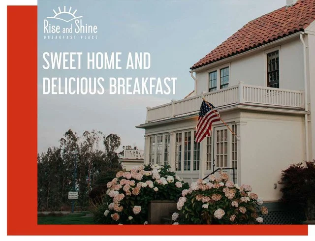 Charming breakfast place with flowers and American flag