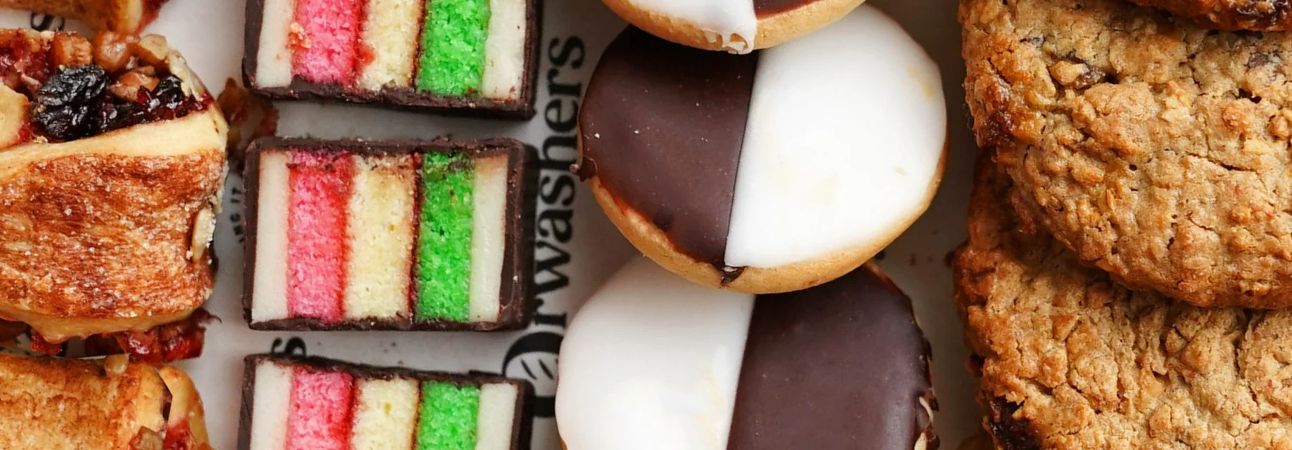 Rugelach Cookies, Rainbow Cookies, Black & White Cookies, Chocolate Chip Cookies