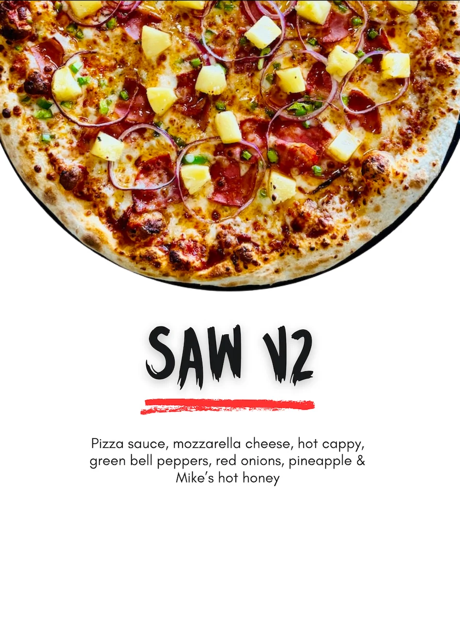 Hawaiian pizza with spicy toppings and fresh ingredients