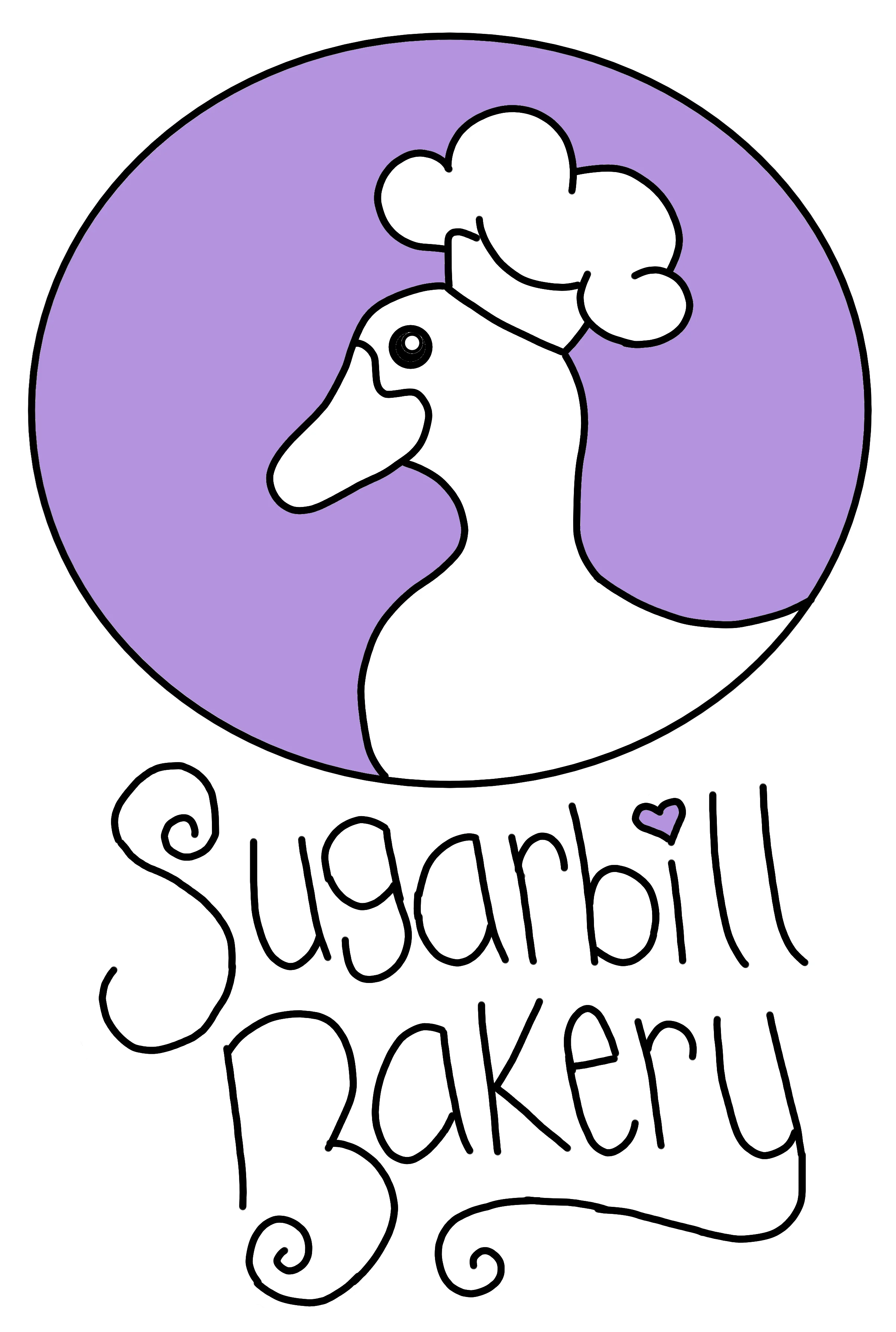 Logo of Sugarbill Bakery featuring a duck chef