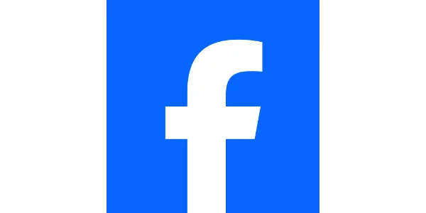 Facebook logo in blue and white design