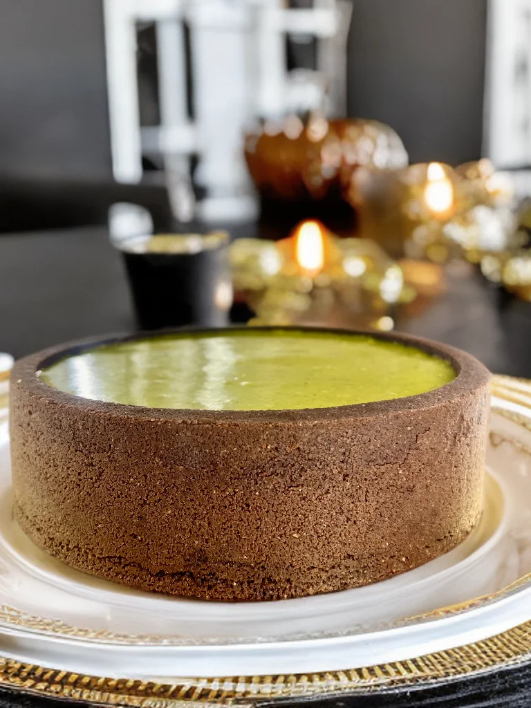 Whole Pumpkin Pistachio Cheesecake