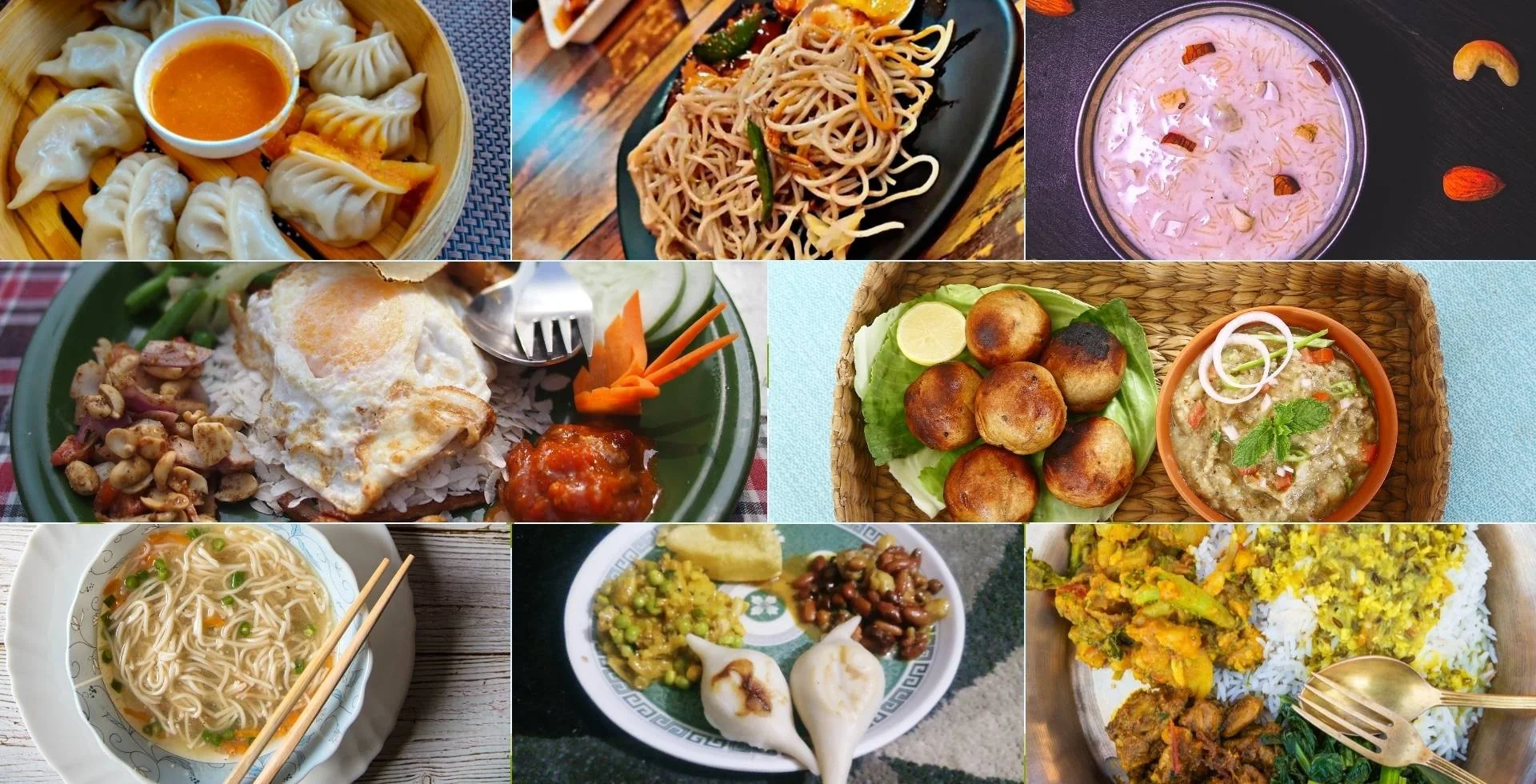 A variety of delicious dishes including dumplings, noodles, and rice.