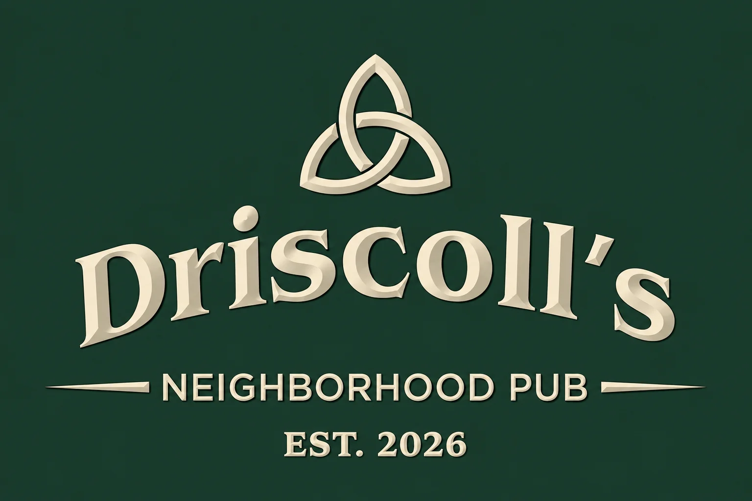 Driscoll's Neighborhood Pub logo with a Celtic design