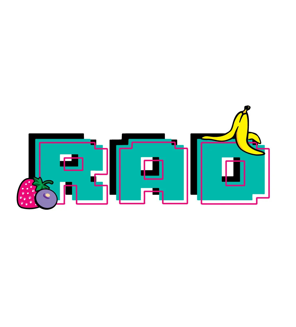 Colorful logo featuring fruits and playful typography