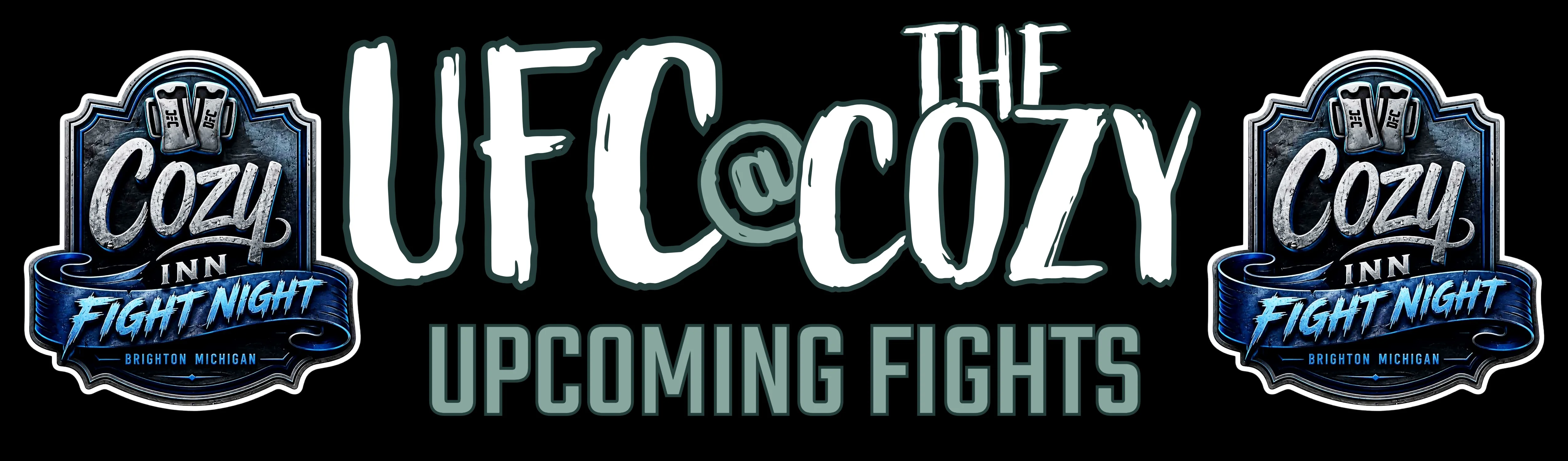 Promotional graphic for UFC Fight Night at Cozy Inn in Brighton, Michigan