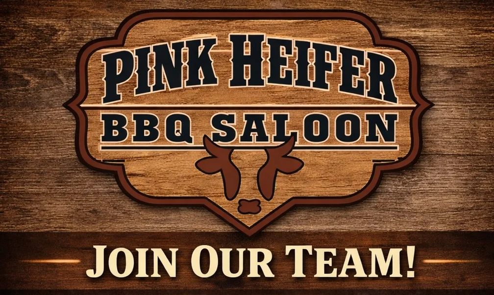 Hiring announcement for Pink Heifer BBQ Saloon in Madison