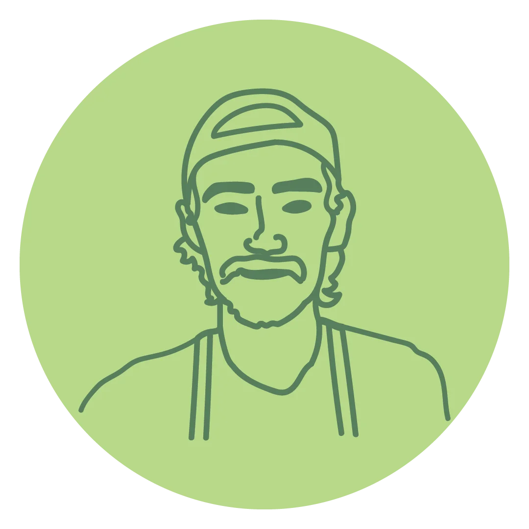 Illustration of a chef with a cap and apron