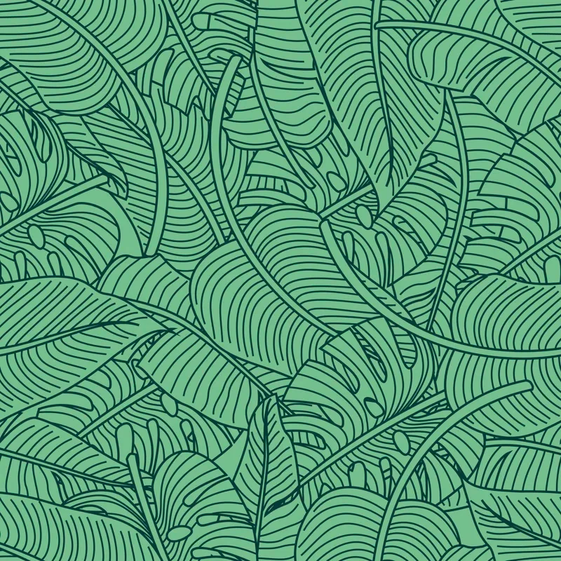 Tropical leaf pattern in vibrant green hues