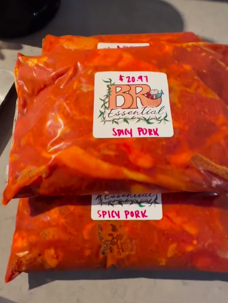 Packaged Korean spicy pork for cooking