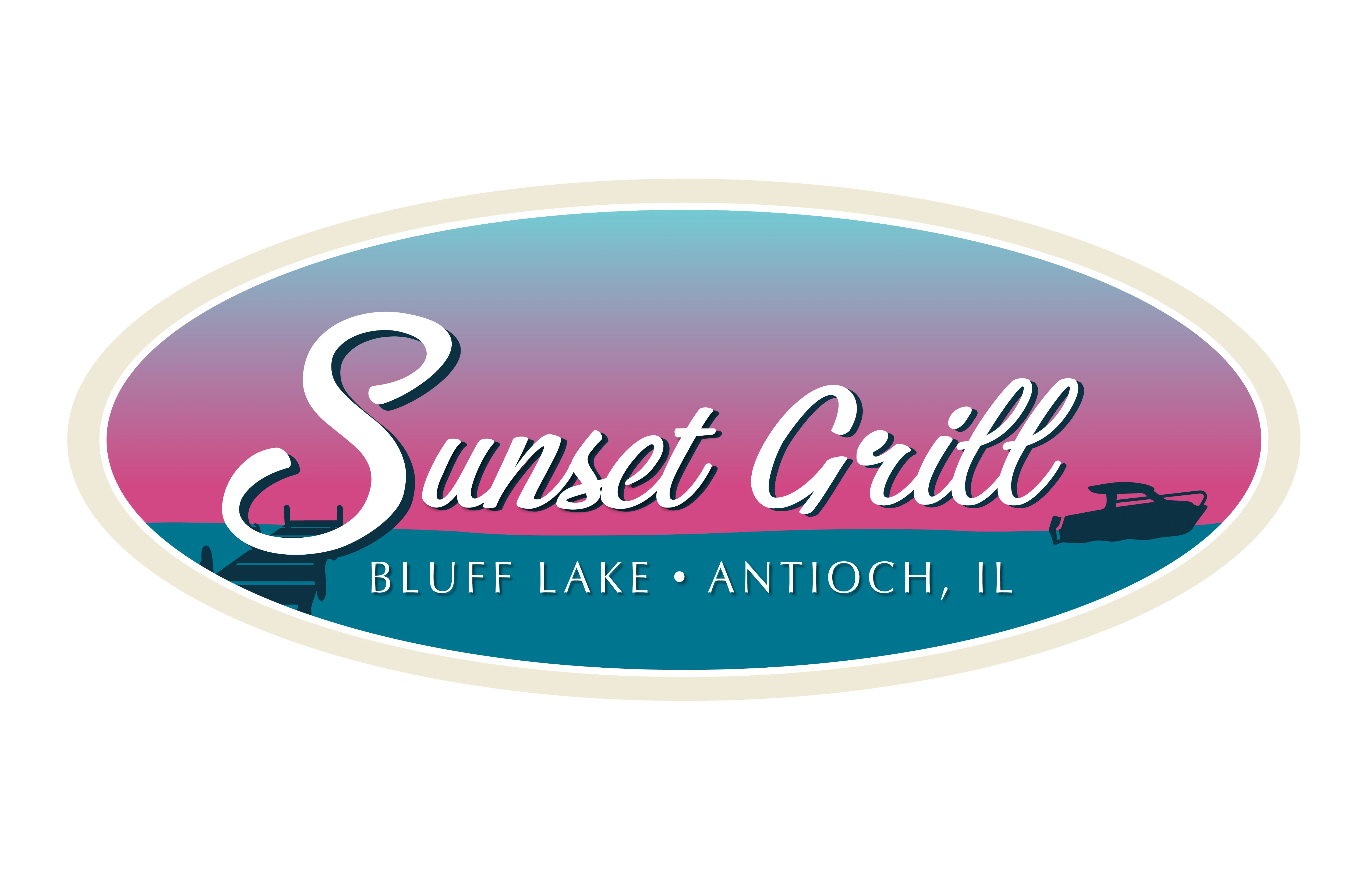 Logo of Sunset Grill, a lakeside restaurant in Antioch, IL