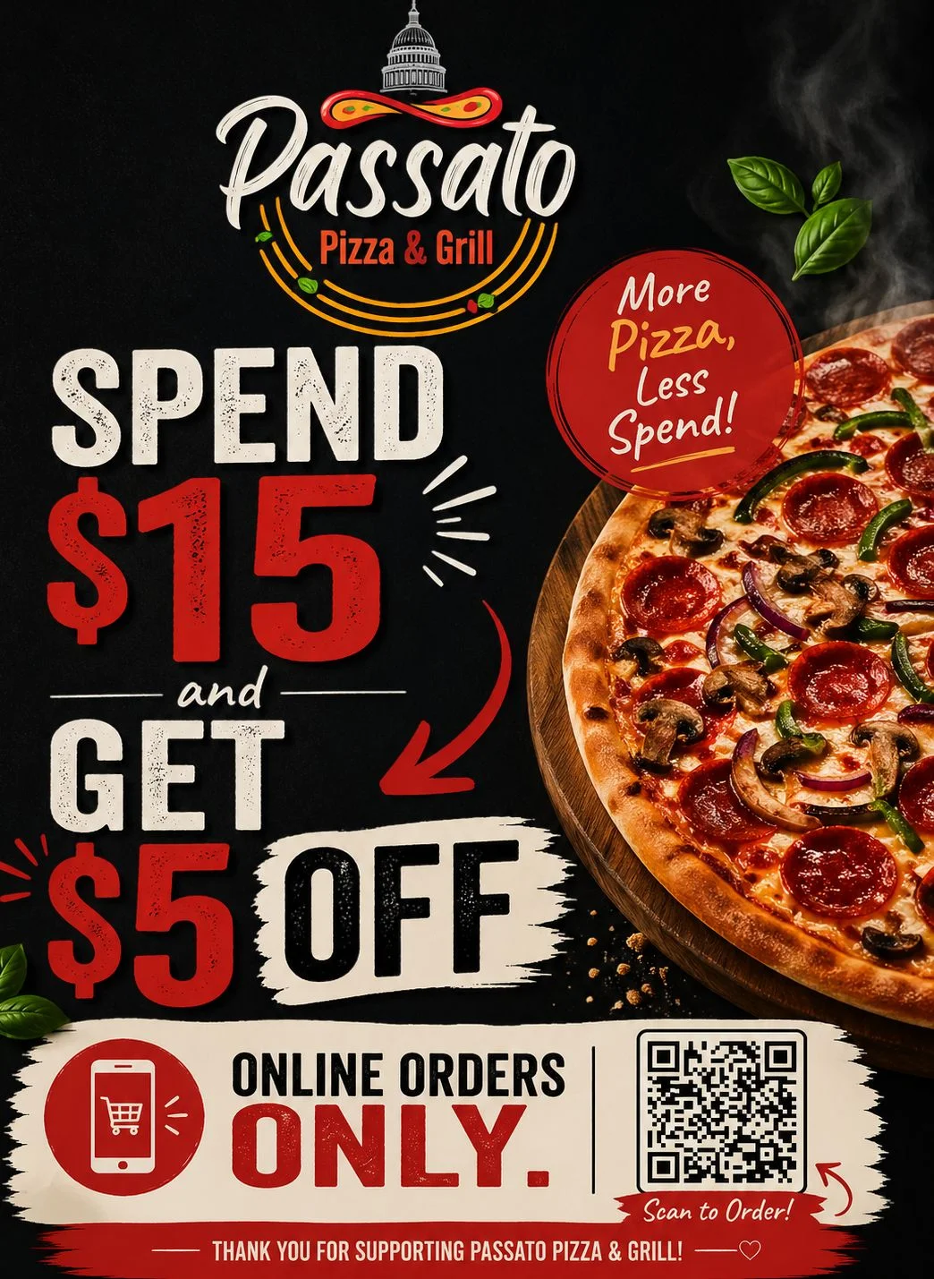Pepperoni pizza from Passato Pizza & Grill